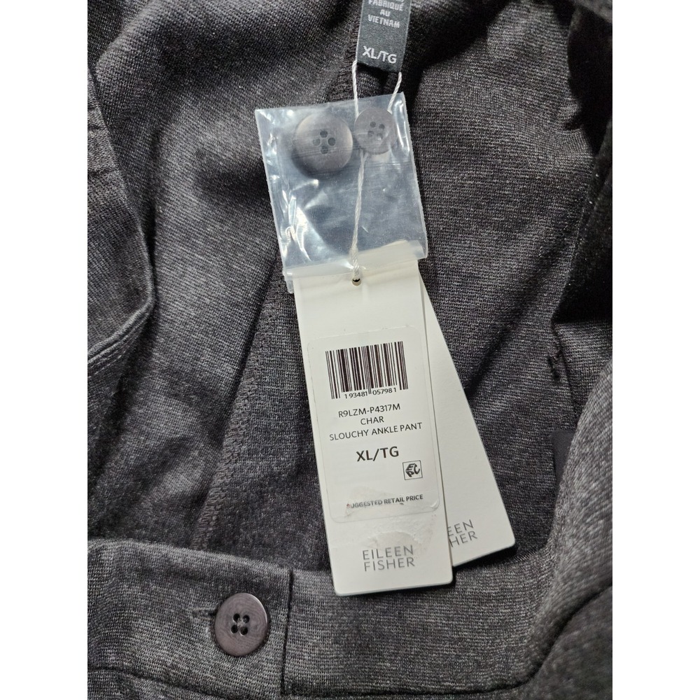 NWT Eileen Fisher Melange Tencel Ponte Slouchy Ankle Pant Womens XL Charcoal - Picture 3 of 13